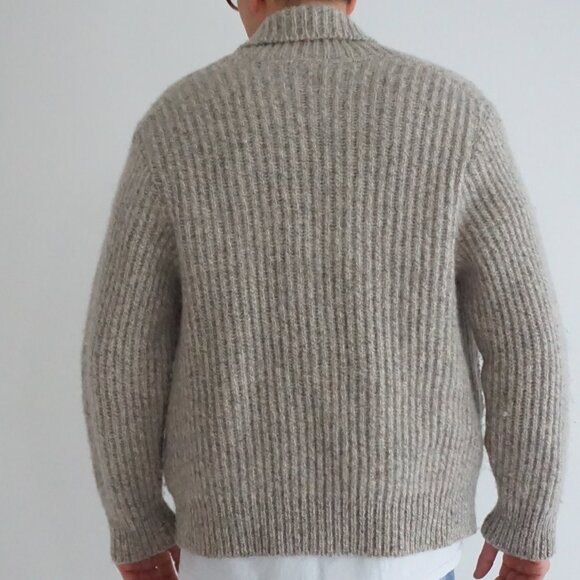 Caldwell Taupe Shawl Collar Cardigan Eclectic Grandpa Old Money Iconic Wool M - Picture 2 of 9